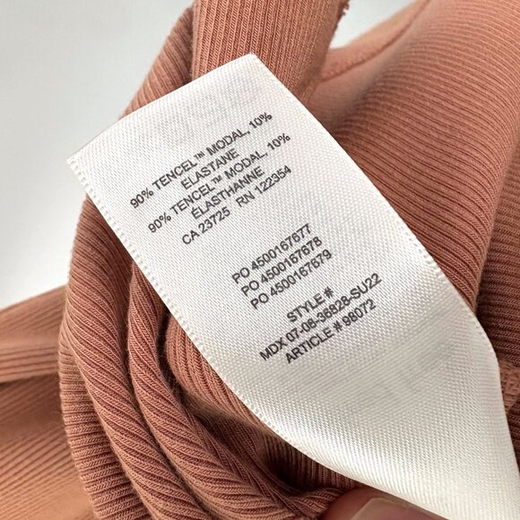 Aritzia Wilfred Free Ribbed Mini Dress Coral Peach Modal Sleeveless Size XS - Picture 5 of 5